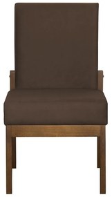 Kit 02 Cadeiras de Jantar Helena Suede Marrom - Decorar Estofados