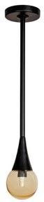 Pendente Jazz Single Rígido Haste Fixa 50Cm Ø11X47Cm Globo 10Cm 1Xg9 -... (AV-M - Avelã Metálico, Cristal (Transparente))