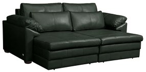 Sofá Decorativo Piece Bipartido Retrátil Sala de Estar 215cm Couro Verde G58 - Gran Belo