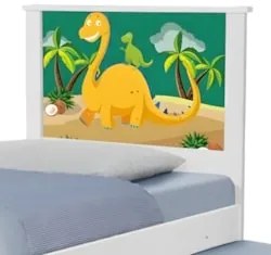 Cama Solteiro Infantil Com Auxiliar 188x88cm Dinossauro K06 - Mpozenat