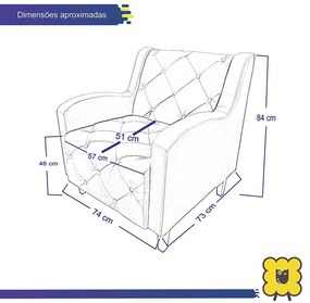 Poltrona Decorativa Munique Pés Palito Suede Azul - Sheep Estofados