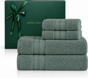 Kit 4 Pçs Toalhas Karsten 100% Algodão Nuvia c/ Caixa de Presente Natal - Oásis Oásis
