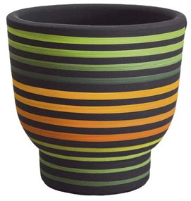 Vaso Cumbuca decorativo em Cerâmica Carolina Haveroth - Maruaga Listrada Fosco