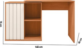 Escrivaninha Mesa Computador 140cm Tamires C01 - D'Rossi - Freijó/Off White