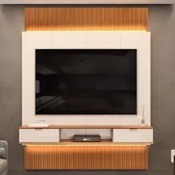 Painel Para TV 75 Pol Canelado Extensível Piso ao Teto D04 Off White/F