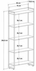 Estante Livreiro Dynamica Industrial 80cm 5 Prateleiras C08 Branco Che