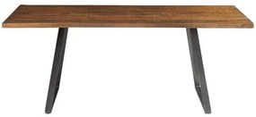Mesa Jantar Boston Retangular Edge Rustic Brown Base Grafite 190cm - 41900 Sun House