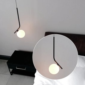 Pendente Angular Globo Ø12Cm C/ Rosca Alumínio 1Xg9 - Qimporta Pd2357 (CHAMPANHE, FOSCO)