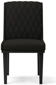 Cadeira Sala de Jantar Base Madeira Preto Kit 4 Sofia Suede Azul Marinho D03 - D'Rossi - Preto