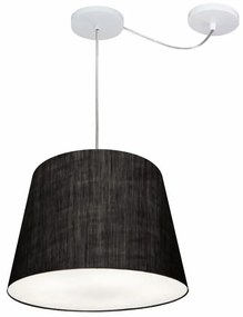 Lustre Pendente Cone Com Desvio Md-4276 Cúpula  30/30x40cm Preto - Bivolt