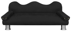 Cama Sofá Pet Meg Para Cães E Gatos Elegante e confortável Suede Preto