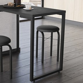 Mesa de Cozinha Industrial Porto Preto 120 cm com 02 Banquetas Manu Corino Preto - D'Rossi