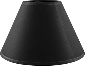 Cupula Para Abajur Tecido Preto Boca Larga 25Cm