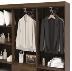 Guarda Roupa Solteiro 154cm Com 6 Portas Mayra Imbuia V02 - Mpozenato