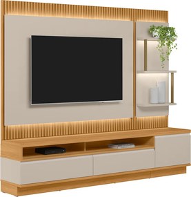 Painel com Rack Bancada e Módulo Lateral Singapura 238cm TV até 70 Tauari/Off White G77 - Gran Belo