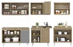 Armário de Cozinha Modulado de Canto 6 Peças CP28 Balcão sem Tampo Cas