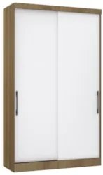Guarda Roupa Solteiro 135cm 2 Portas 3 Gavetas Delphi Avelã/Branco L01