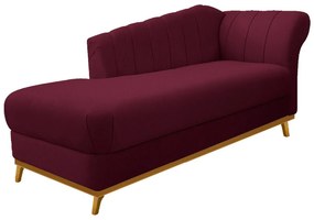 Recamier Vanessa 185cm Lado Esquerdo Suede Bordô - ADJ Decor