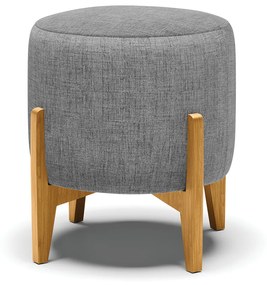 Poltrona com Puff Base de Madeira Stella Linho D03 - D'Rossi - A26 Grafite