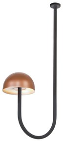 Plafon Mushroom 66,5X14X29Cm Metal Alumínio E Vidro 3Xg9 - Old Artisan... (PRETO)