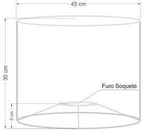 Cúpula abajur cilíndrica cp-8022 Ø45x30cm azul turquesa
