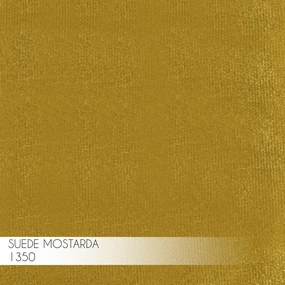 Banqueta Decorativa Billie Base Bronze Suede Mostarda G41 - Gran Belo