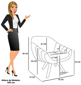 Kit 02 Poltronas Giratória Giovana Veludo Base Madeira MA30 D03 - D'Rossi - Rose