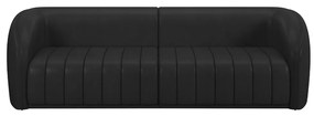 Sofá Decorativo Sala de Estar 252cm Adam 3 Lugares PU Preto G45 - Gran Belo
