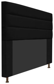 Cabeceira Estofada Turim 160 cm Queen Size Suede Preto - ADJ Decor