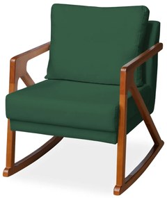 Poltrona Mona Amber Balanço Veludo Verde Bandeira