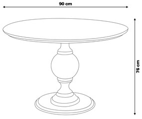 Mesa de Apoio Decorativa Vênus 90x76 Preta/Imbuía G71 - Gran Belo
