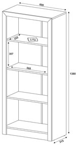 Armário Estante Alto para Escritório Home Office ME4137 MDP Nogal G69 - Gran Belo