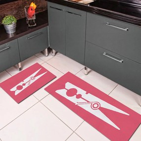 Jogo de Tapete de Cozinha, Laudry Rose - 2 Pças