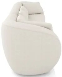 Sofá 3 Lugares 252cm Orgânico Pé Madeira Yume Bouclê Cru Z55 - Mpozena