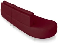 Sofá 4 Lugares 240cm Orgânico Pé Ferro Nagai Veludo Bordo Z55 - Mpozen