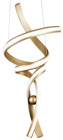 Pendente Fluire Dourado Ø28X74Cm Led 30W 3000K Bivolt - Bella Iluminaç...