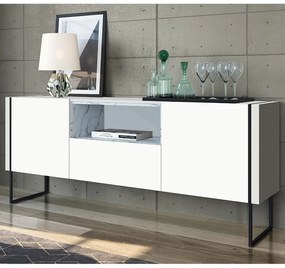 Buffet Multifuncional 2 Prateleiras Em Mdf - Thassos Branco