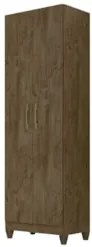 Armário Multiuso Lavanderia 55cm 2 Portas Staxx Castanho Wood Z17 - Mp
