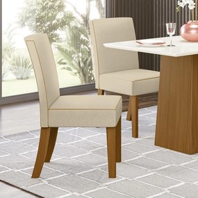 Kit Conjunto 2 Cadeiras Maris Sala de Jantar Nature Linho