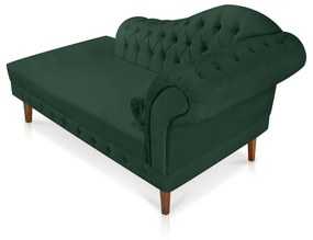 Divã Recamier Capitonê Mônaco 165 cm Suede Verde Pés Chanfrado- D'Rossi