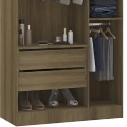 Guarda Roupa Modulado 102cm com 3 Portas Delphi Avelã L01    - Mpozena