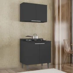 Armário de Cozinha e Balcão Cooktop Pérola Z34 Preto        - Mpozenat