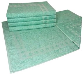 Jogo com 5 toalhas de piso com Antiderrapante Verde