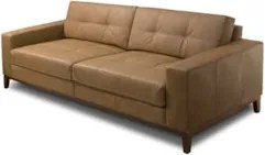 Sofá 3 Lugares Para Sala Living 240cm Ronie L08 Couro Camel  - Mpozena