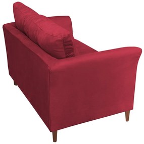 Namoradeira Ibis Decorativa 2 Lugares 1,35 m Recepção Quarto Sala Suede Vermelho