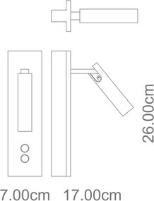 Arandela Led Aluminio 12,6W 3000K Up - PRETO