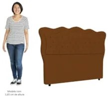 Cabeceira Casal Cama Box 140cm Oregon Z04 Veludo Terracota - Mpozenato
