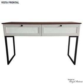 Aparador com Pé de Ferro Iron 136cm Imbuia/Bege/Preto - Vizzato - Bege