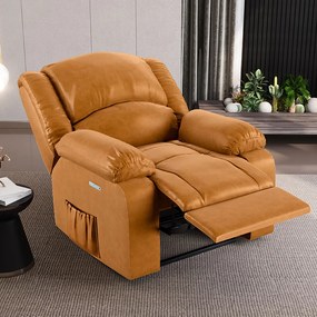 Poltrona do Papai Reclinável Sala de Cinema Madrid Elétrica Touch Massagem USB PU Whisky G23 - Gran Belo