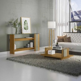 Conjunto Aparador e Mesa de Centro Gusmao MDP 2 Portas Cumaru/Opala G97 - Gran Belo